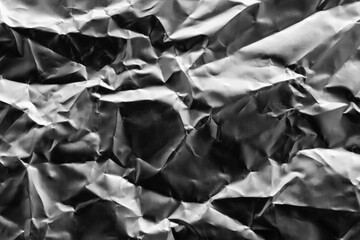 Wall Mural - crinkle aluminium foil, dark silver foil 
