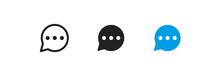 Bubble Text Simple Icon. Message Chat Isolated Line Concept Illustration In Vector Flat