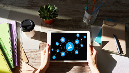 business process automation and technology concept on screen.