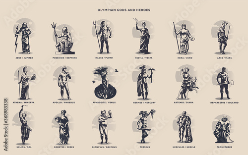 Fotografía Olympic heroes. Greek and Roman gods