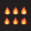 Fire Isolated vector icon collection bonfire logo design illustration