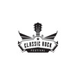 © Vexper - Vintage retro guitar classical music Rock Festival poster concert logo design