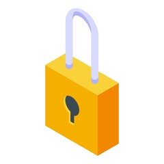 Poster - Audit padlock icon. Isometric of audit padlock vector icon for web design isolated on white background