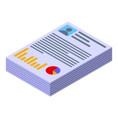 Poster - Audit documents icon. Isometric of audit documents vector icon for web design isolated on white background