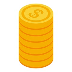 Poster - Auditor coin stack icon. Isometric of auditor coin stack vector icon for web design isolated on white background