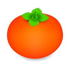 Wall Mural - Persimmon fruit isolated on white background.