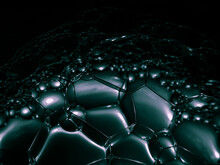 Close-up Of Bubbles Over Black Background
