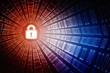 Poster - 2d illustration Safety concept: Closed Padlock on digital background
