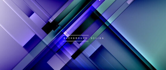 Dynamic lines on fluid color gradient. Trendy geometric abstract background for your text, logo or graphics