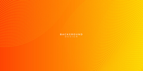 Wall Mural - Orange abstract geometric background with curve wave lines