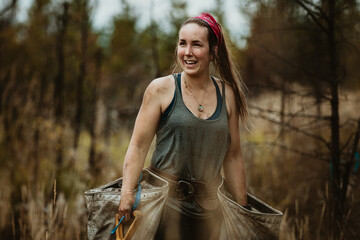 Woman working for forest conservation