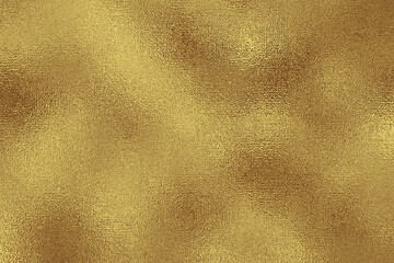 Gold metallic effect foil. Golden texture for design. Beautiful background. Abstract glitter mottled speckled structure. Shine glitterer metal effect. Gold surface. Backdrop golden metal plate. Vector