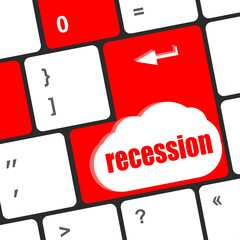 Poster - recession enter button on computer keyboard key