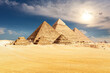 The Pyramids of Giza, famous sight near Cairo, Egypt