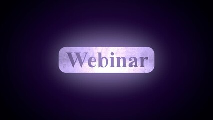 Wall Mural - Webinar intro outro text banner. Webinar title reveal.
