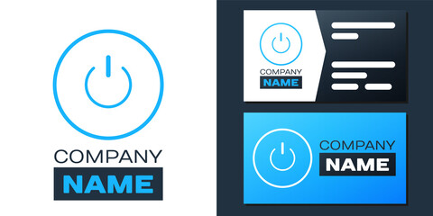 Poster - Logotype Power button icon isolated on white background. Start sign. Logo design template element. Vector.