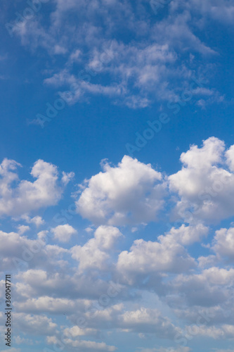 Blue sky and white clouds.