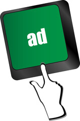 Poster - Marketing concept: computer keyboard with word Ad