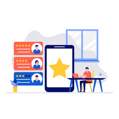 Poster - freelancers service vector illustration concept with characters. modern flat style for landing page,