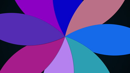 Poster - Computer generated modern background from flower with petals. Colorful pattern, 3d rendering