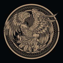 Eagle Bird  Wing Annimal Usa America Skull Vector Illustration 