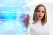 © photon_photo - Business, Technology, Internet and network concept. Young businessman working on a virtual screen of the future and sees the inscription: Recommendation