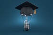 Light bulb with mortarboard