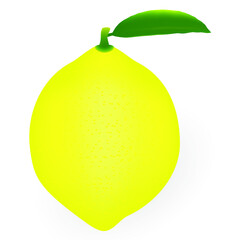 Wall Mural - Fresh lemon isolated on white background.