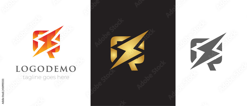 Initial letter Q logo template with Power icon .This font with ...