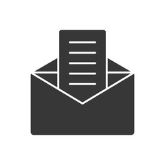 Sticker - document and envelope icon, silhouette style