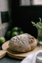 Rustic, Homemade Loaf Of Bread