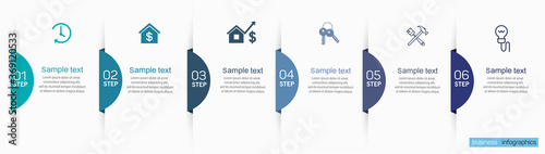 Fotografía Business infographics design template with 6 options and number, steps or processes
