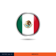 Mexico round flag vector design.