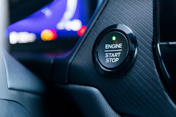 Wall Mural - Start-stop button in new modern car