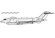 Raytheon Sentinel R1 ASTOR. Vector drawing of reconnaissance aircraft. Side view. Image for illustration and infographics.