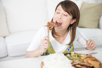 Canvas Print - 大食いの女性