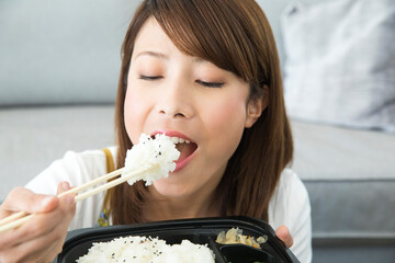 Canvas Print - 大食いの女性