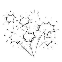 Wall Mural - hand drawn doodle fireworks illustration icon vector