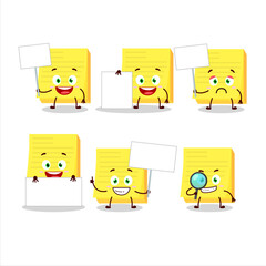 Poster - Sticky notes yellow cartoon character bring information board