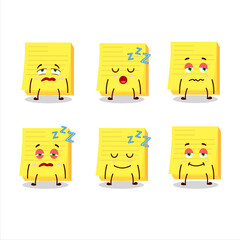 Canvas Print - Cartoon character of sticky notes yellow with sleepy expression