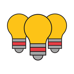 Poster - bulbs lights idea isolated icons