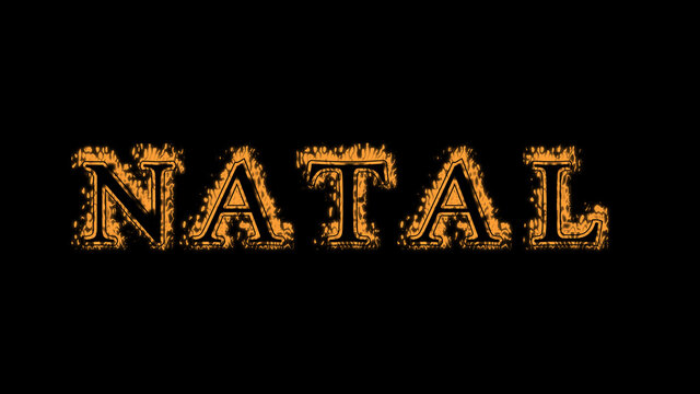 Natal fire text effect black background. animated text effect with high visual impact. letter and text effect. translation of the text is Christmas