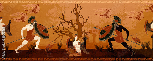 Ancient Greece battle scene Tableau sur Toile