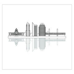 Poster - Sacramento city skyline in California United States