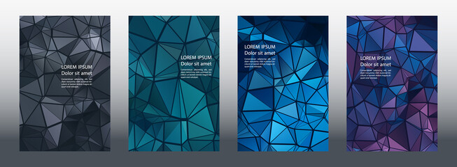 Triangles puzzle mosaic geometric cover templates