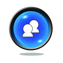 User Icon On Blue Button