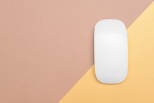 Modern Computer Mouse On Color Background