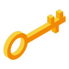 Poster - Personal information secured key icon. Isometric of personal information secured key vector icon for web design isolated on white background