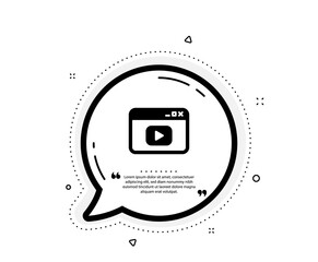 Poster - Browser Window icon. Quote speech bubble. Video content sign. Internet page symbol. Quotation marks. Classic video content icon. Vector