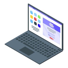 Poster - Laptop operating system icon. Isometric of laptop operating system vector icon for web design isolated on white background